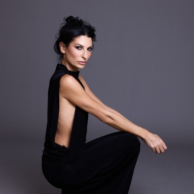 Black Draped Open Dress