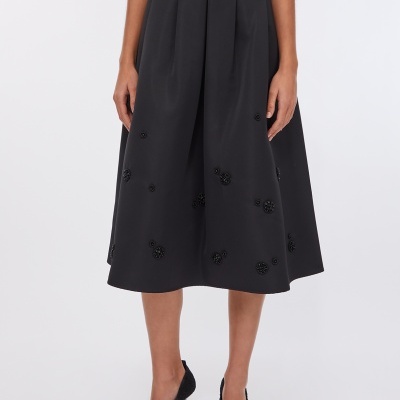 Taffeta midi skirt