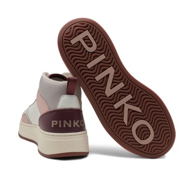 Detroit Pastel Pink and Burgundy Retro Sneakers