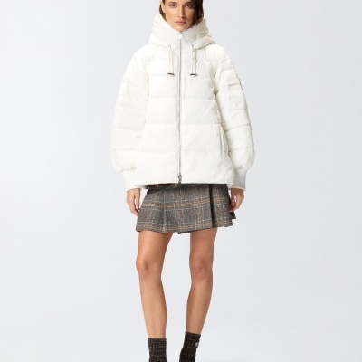 Technical canvas jacket with hood