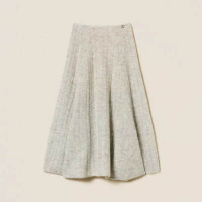 Mohair and Lurex Midi Skirt