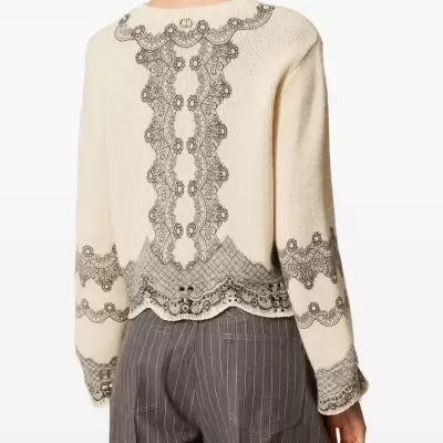 Wool blend jumper with placed print Wool blend jumper with placed print