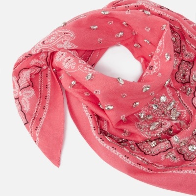 Cotton bandana with crystal embroidery
