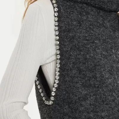 Crystal-trim knit vest