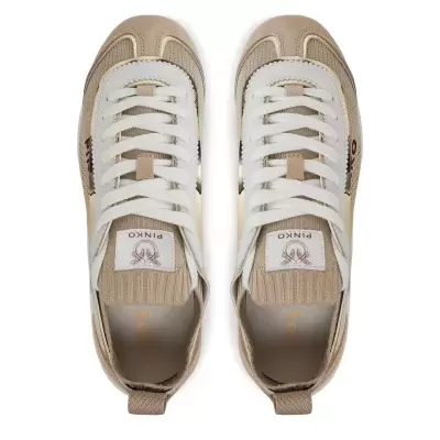 Reby beige and gold sneakers