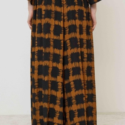 Wide-Leg Printed Trousers