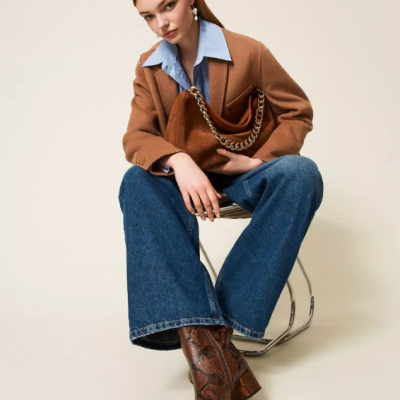 'Liliane' medium suede bag