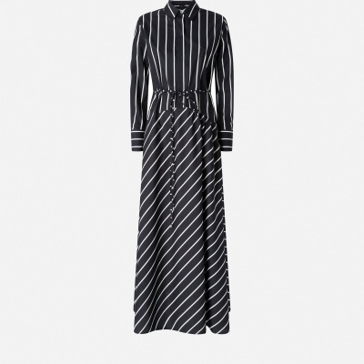 Long striped poplin dress Long striped poplin dress