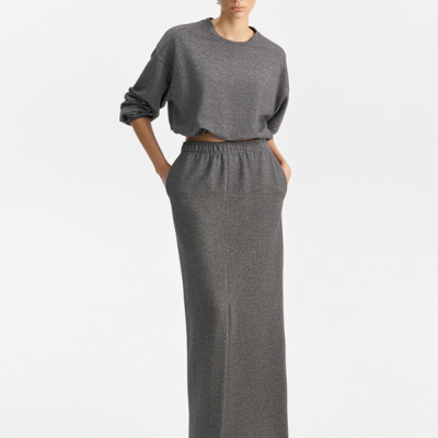 Cropped Shimmer Knit Sweatshirt