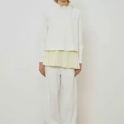 Straight-Leg Trousers with Taffeta Inserts