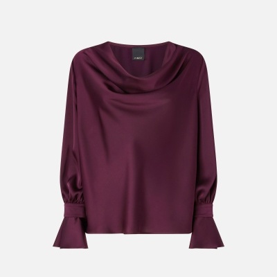 Relaxed-fit satin blouse