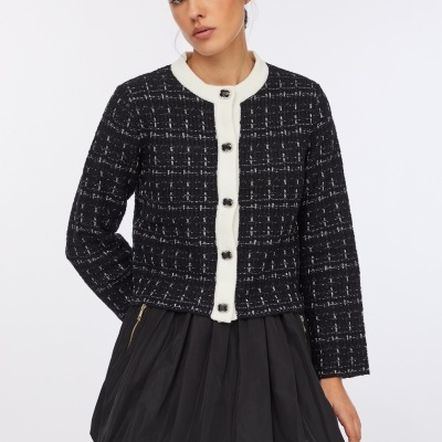 Jacket with jewel buttons