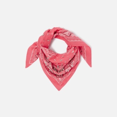 Cotton bandana with crystal embroidery