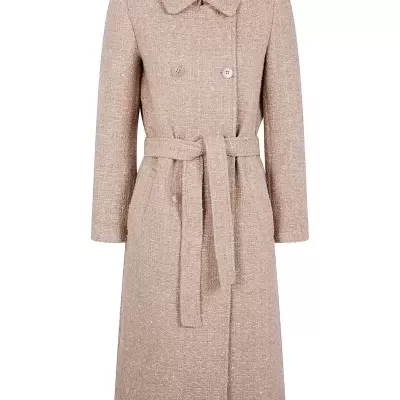 Sequin-embellished belted coat