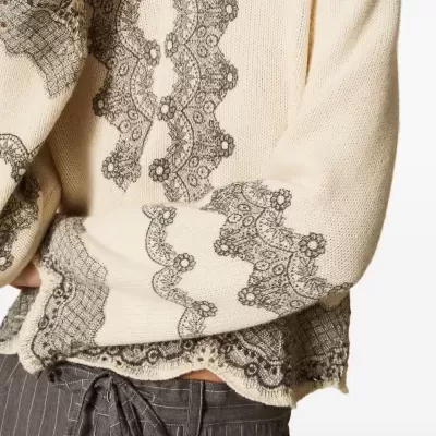 Wool blend jumper with placed print Wool blend jumper with placed print