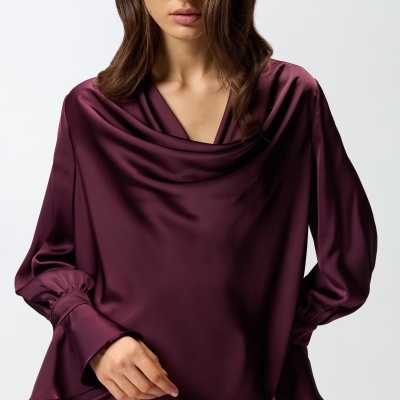 Relaxed-fit satin blouse