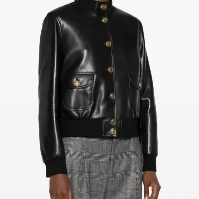 Faux Leather Jacket Black