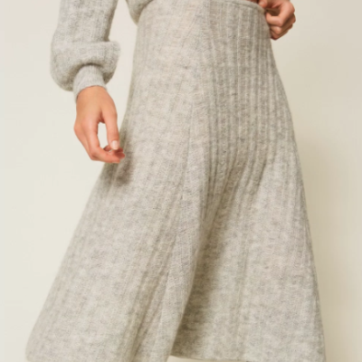 Mohair and Lurex Midi Skirt