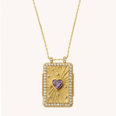 MYA-BAY Amethyst Heart Boheme Necklace