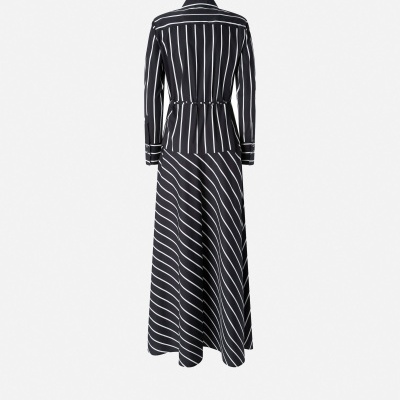Long striped poplin dress