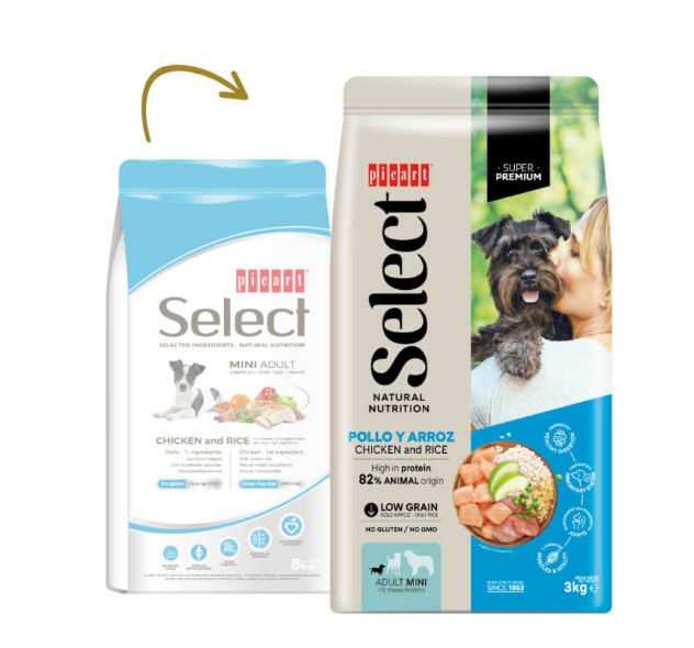 Picart Select Mini Light Cão - Frango e Arroz - 3 kg -  opção pack econômico Picart Select Mini Light Cão - Frango e Arroz - 3 kg -  opção pack econômico
