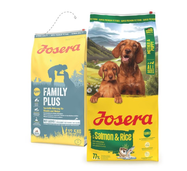 Josera Family Plus - Ração para Cachorros e Cadelas Lactantes - Salmão - 12,5 kg - opção de Pack economia Josera Family Plus - Ração para Cachorros e Cadelas Lactantes - Salmão - 12,5 kg - opção de Pack economia