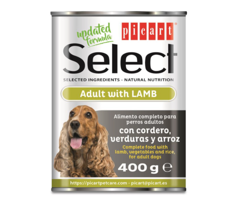 Picart Select Patê Húmido para Cão Adulto - Cordeiro, Vegetais e Arroz - pack 12 x 400 g Picart Select Patê Húmido para Cão Adulto - Cordeiro, Vegetais e Arroz - pack 12 x 400 g