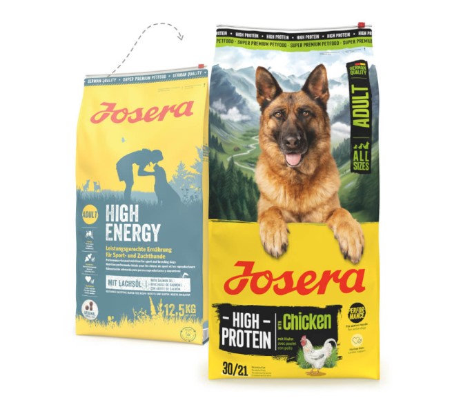 Josera High Energy - Ração Seca para Cães Ativos - Salmão - 12,5 Kg - opção de pack econômico Sacos de ração para cães Josera High Energy e Josera High Protein Chicken