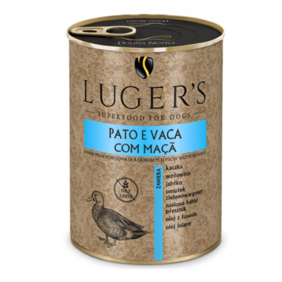 Luger's Húmida Cão - Pato com vaca e maçã - 6 x 400 g Luger's Húmida Cão - Pato com vaca e maçã - 6 x 400 g