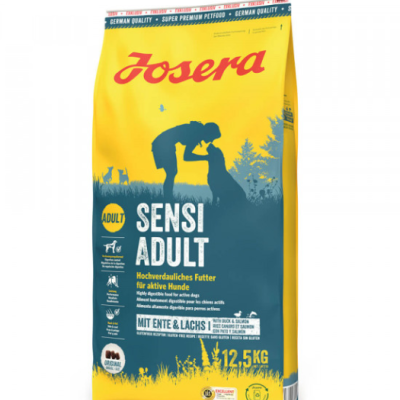 Josera Sensi Adult - Ração super premium - Cães Ativos com Sensibilidades - Pato e Salmão - 12,5 Kg - opção de pack econômico Josera Sensi Adult - Ração super premium - Cães Ativos com Sensibilidades - Pato e Salmão - 12,5 Kg - opção de pack econômico