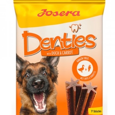 Josera Denties - Snack Dental de Pato e Cenoura para Cão - pack 13 x 7 sticks