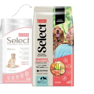 Picart Select Premium Cão Sensitive Adulto - Extra Salmão e arroz- 3 kg- opção de pack econômico