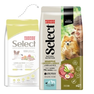 Picart Select Mini Cão Adulto - borrego e Arroz - 3 kg - opção de pack econômico