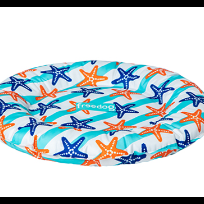 Colchão insuflável para piscina com padrão de estrelas-do-mar coloridas