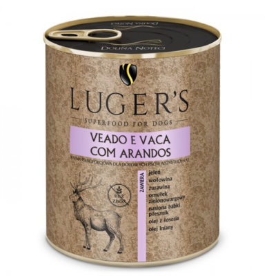 Luger's Húmida Cão - Veado e vaca com arando - 6 x 400 g Luger's Húmida Cão - Veado e vaca com arando - 6 x 400 g