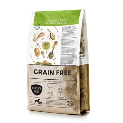 Ração Super Premium - NATURA DIET GRAIN FREE CHICKEN & VEGS  - 3 kg - pack econômico disponível