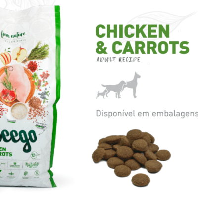 Ração Weego - Premium - Chicken & carrots  - adultos - 3 kg - pack econômico disponível Ração Weego - Premium - Chicken & carrots  - adultos - 3 kg - pack econômico disponível