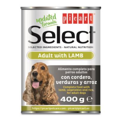 Picart Select Patê Húmido para Cão Adulto - Cordeiro, Vegetais e Arroz - pack 12 x 400 g Picart Select Patê Húmido para Cão Adulto - Cordeiro, Vegetais e Arroz - pack 12 x 400 g