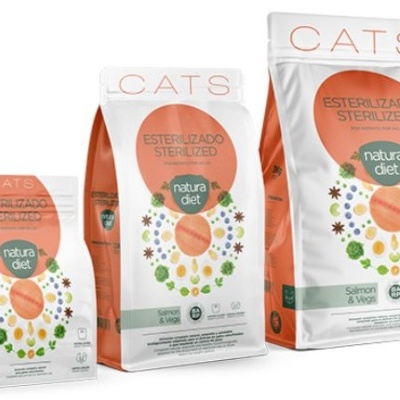 NATURA DIET CAT STERILIZED SALMON - 3 kg - super premium - grain free - pack econômico disponível
