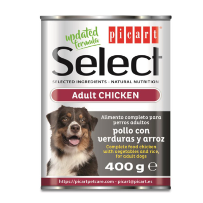 Picart Select Patê Húmido para Cão Adulto - Frango, Verduras e Arroz - pack 12 x 400 g Picart Select Patê Húmido para Cão Adulto - Frango, Verduras e Arroz - pack 12 x 400 g