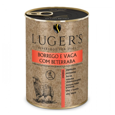 Luger's Húmida Cão - Borrego e vaca com beterraba - super premium grain free - 6 x 400 g