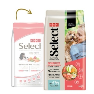 Picart Select Mini Sensitive  Adulto Salmão e Arroz - 3 kg - opção de pack econômico Picart Select Mini Sensitive  Adulto Salmão e Arroz - 3 kg - opção de pack econômico