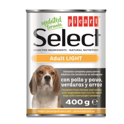 Picart Select Patê Húmido para Cão Adulto Light - Peru e Frango - 12 x 400 g