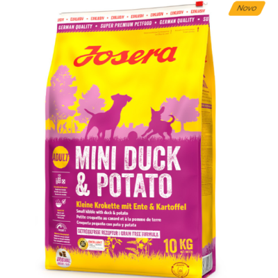 Josera Mini Duck & Potato - Ração Seca Grain Free para Cão Mini - Pato e batata - 10 kg - opção de pack econômico Josera Mini Duck & Potato - Ração Seca Grain Free para Cão Mini - Pato e batata - 10 kg - opção de pack econômico
