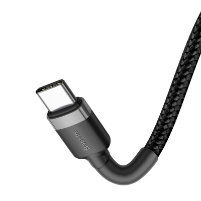 Cabo Baseus USB-C - USB-C PD QC cable 60W 3A 480Mb/s 2m - Preto-Cinzento