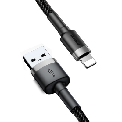 Cabo Baseus Cafule USB-A / Lightning 1.5A QC 3.0 cable 2 m - Preto