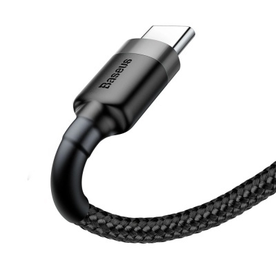 Baseus USB / USB-C QC3.0 2A 2M Preto-Cinzento
