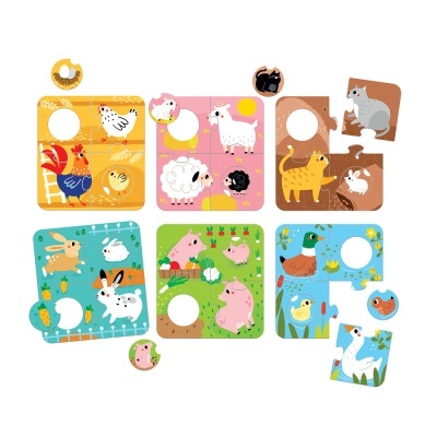 Match the Farm Animals Puzzles | Banana Panda