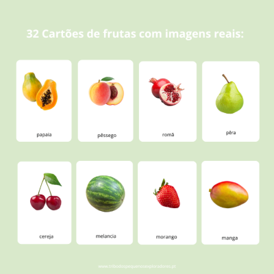 Cartões de 3 partes: Frutas