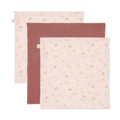 Mini Toalhas de Rosto: Pink Flowers | Little Dutch